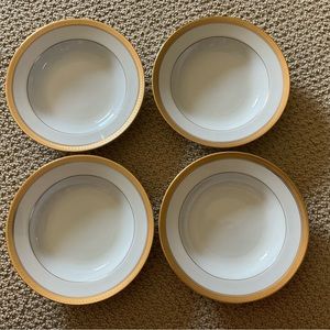 Four Mikasa Palatial Gold Soup Bowls